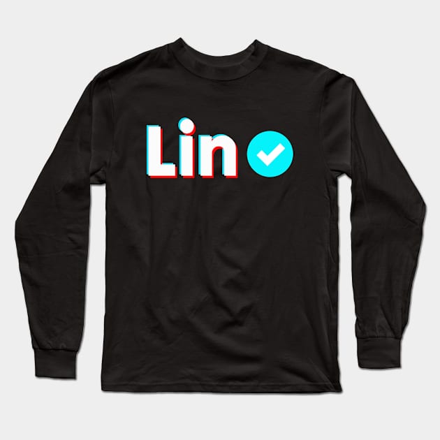 Lin Name Verify Blue Check Lin Name Gift Long Sleeve T-Shirt by Aprilgirls